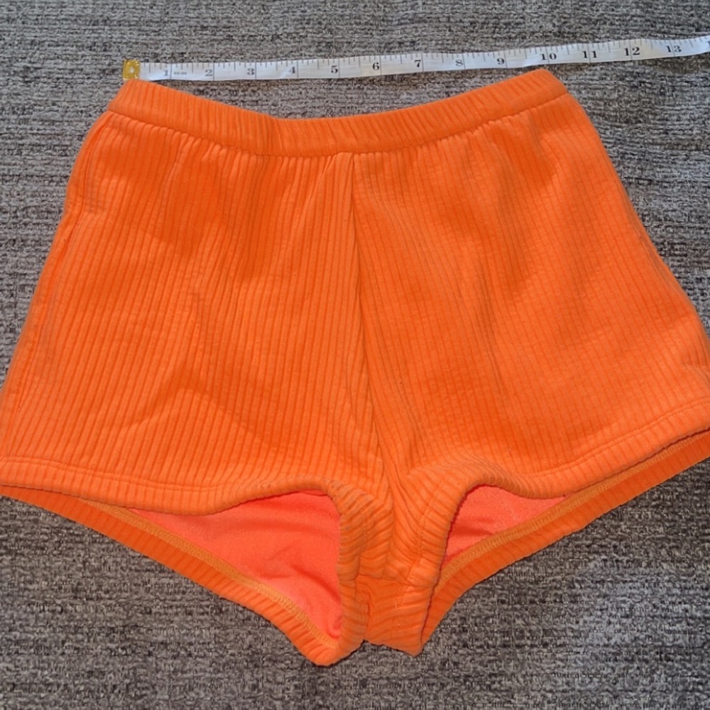 Orange Ribbed Triangl Swim Shorts - Picture 3 of 4